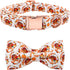 Thanksgiving Turkey Dog Collar Gift - Soft Bow Adjustable Metal Buckle Collar for Medium Dogs