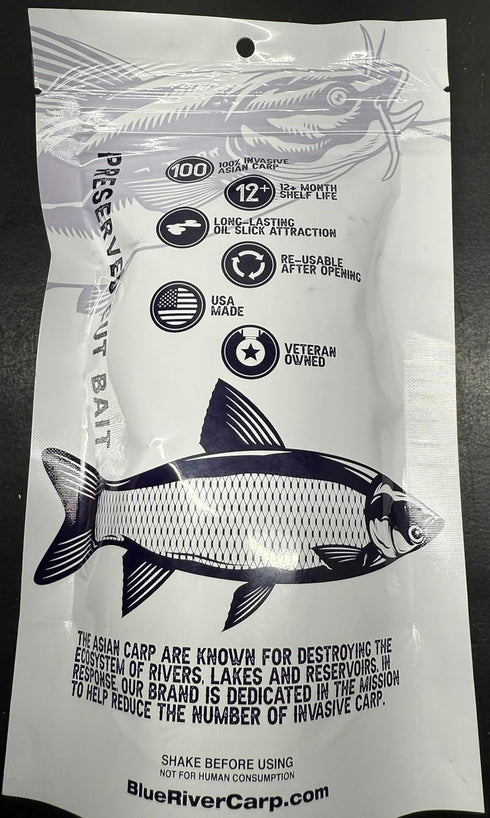 Blue River Carp 10oz Package 2" 3" 4 - Shrimp Infused Chunks - Approx w x l in Size with at Least Pieces - Preserved