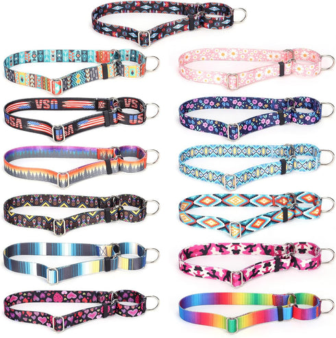 Martingale Dog Collars for Small Dogs, No-Slip Escape Proof Choke No Pull Adjustable Training Collars for Small Medium