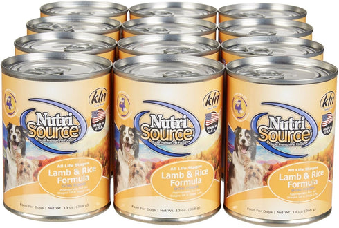 Tuffy Nutrisource Canned Dog Food, Lamb And Rice, 12-Pack, 13-Ounce