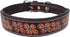 Heavy Duty Hand Tooled Floral Leather Dog Collar, Western Style Padded for Puppies and Big Dogs 10AB124-L