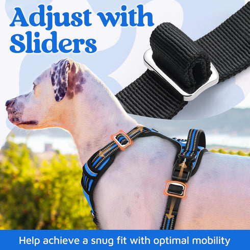 rabbitgoo Dog Harness Medium Sized, No Pull Vest Harness with 3 Buckles, Adjustable Soft Padded with Control Handle,