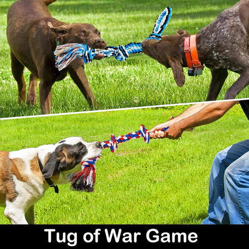 Large Dog Chew Toys for Aggressive Chewers - 12 Pack Indestructible Rope Toys for Large Breeds, Tug of War