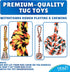 Dog Outdoor Bungee Hanging Toy - Blue Interactive Tree Tug Toy with Metal Spring Kit & 2 Rope Toys