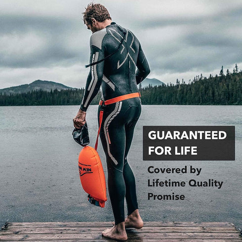 New Wave Swim Buoy - Swim Safety Float and Drybag for Open Water Swimmers, PVC 15 Liter Yellow
