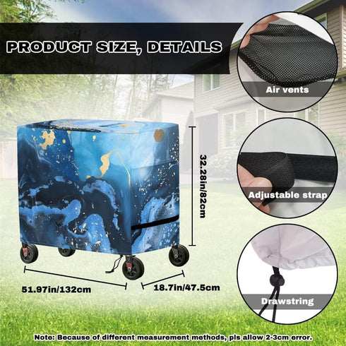 80 Waterproof Qt Rolling Cooler Cart Cover with Adjustable Drawstring Durable Easy to Install Ice Chest Covers
