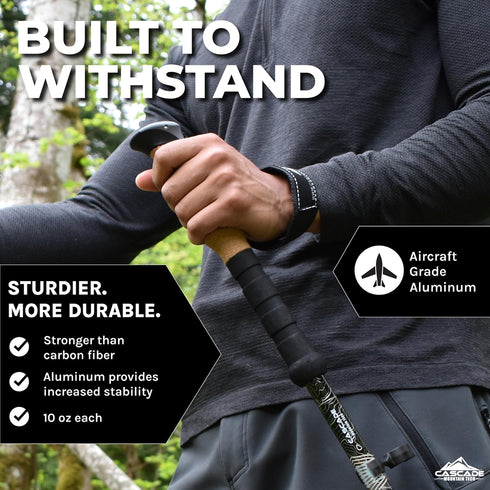 Lightweight Aluminum Trekking Poles with Extended Grip - Ultimate Hiking Gear