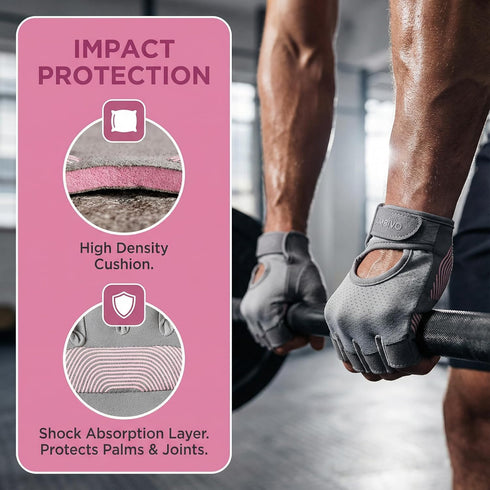 CAMBIVO Workout Gloves for Men & Women, Weight Lifting Gloves with Wrist Support, Non Slip Grip, Breathable Gym Gloves
