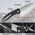 FLISSA Pocket Knife, Folding Tactical Knife with G10 Handle, D2 Blade, Liner Lock, Pocket Clip, EDC Knife for Hiking, Camping, Survival, Indoor and Outdoor Activities(Black) by FLISSA