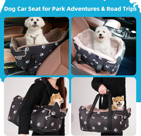 FADEYJ Center Console Dog Car Seat, Pete Console Car Seat for Cats Dogs Middle (Black)
