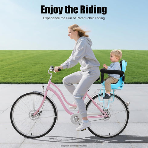 Rear Baby Bike Seat with Handrail - Child Carrier for Safe Riding
