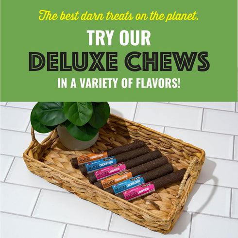 etta says! Deluxe Chews for Dogs – Variety Pack of Lamb, Chicken & Turkey Treats – Grain-Free, Made in USA (12 Count)