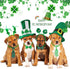 32 Pieces St. Patrick's Day Dog Bow Tie Collar, Adjustable Green Collar for Dogs and Cats, Lucky Necktie Grooming