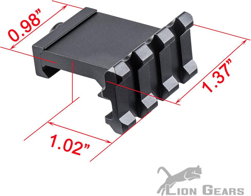 Low Profile Tactical Picatinny/Weaver 90 Degree Angle Mount, 1.37" Long with 3 Slots