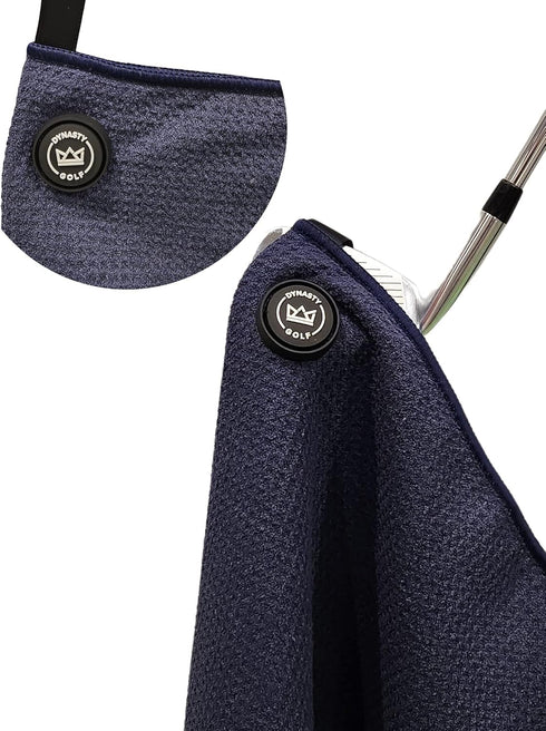 Magnetic Golf Towel for Bags - Microfiber Waffle Golf Towels for Men & Women with Magnet (Blue)