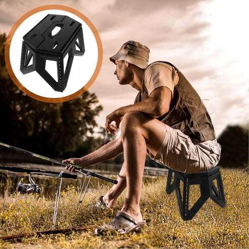 1pcs Portable Folding Camp Stool Outdoor Plastic Folding Seat Lightweight Picnic Camping Bench for Fishing Hiking