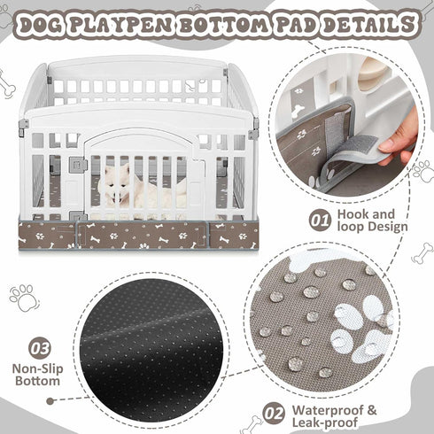 2 Pack 36 Inch 4 Dog Playpens Cover and Bottom Mat Fits for Panels Pet PlayPen, Dog Crate Cover Puppy Exercise Pad