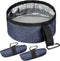 2 Pack Portable Dog Bowls: Foldable Travel Water and Food Bowls for Small and Large Dogs (Dark Blue, 40 oz)