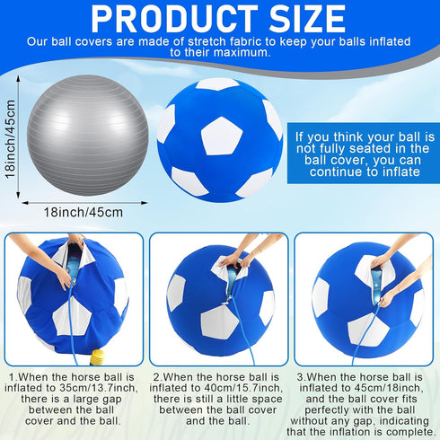 4 Pcs Goat Ball Toy Set with Covers, Anti Burst Training Toy with Inflator Pump