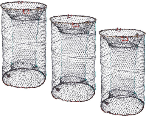 Foldable Fishing Net Shrimp Trap Crawfish Trap Net Nylon Mesh Collapsible Minnow