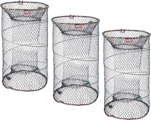 Foldable Fishing Net Shrimp Trap Crawfish Trap Net Nylon Mesh Collapsible Minnow