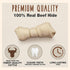 Cadet Premium Grade Beef Hide for Dogs, Long Lasting Rawhide Knotted Bones Single Ingredient Dog Chews, 4"-5" Dog Bones, 2 Pounds