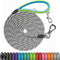 NTR Dog Training Leash, 10FT Check Cord Rope Lead with 2 Swivel Hooks, Reflective Threads, Soft Rubber Handle - Grey