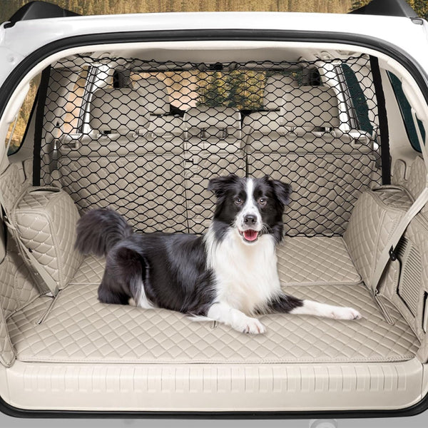Dog Car Net Barrier for SUV, Adjustable Back Seat Divider Net, Easy to Install and Remove, Car Organizer Storage Bag