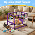 Bullro 8 Hammock Purple Puppy Play Gym with Hanging Toys, Dog Jungle Gym Indoor with and Funny Enrichment Toys, PVC