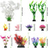 Aquarium Decorations Plants with Resin Coral, 12 pcs Small Plastic Fish Tank Accessories, Artificial Plant Decor