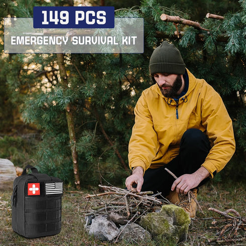 Survival Kits, 149Pcs First Aid Kit IFAK with Molle System for Camping Gear and Emergency Supplies