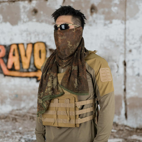 LOOGU Tactical Mesh Net Camo Scarf, Camouflage Netting for Wargame, Sports & Outdoor Activities