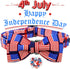 Elegant Little Tail Independence Day Dog Collar, Holiday Pet Collar with Bow, Adjustable Durable Patriotic Collar for