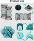 DHOEM 3 Pack 12"x21" 1" Collapsible Hexagon Crab Trap, Cylindrical Crawfish & Bait Trap with Entry Holes, Lobster