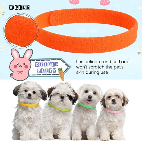 Weewooday 45 Pieces Puppy Whelping Collars, Double-Sided Newborn Pet Identification Bands, Adjustable Soft Collars
