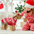 Dog Christmas Sweater Scarf and Hat Set, Cute Red Reindeer Snowflake Outfits for Small Dogs Cats, Large