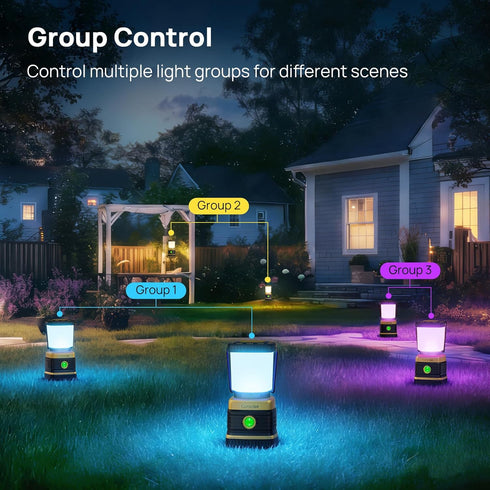 1000LM, 2700K-6500K 16 Dimmable Consciot Smart RGBTW Battery Powered LED Lantern with APP Control, Tunable White
