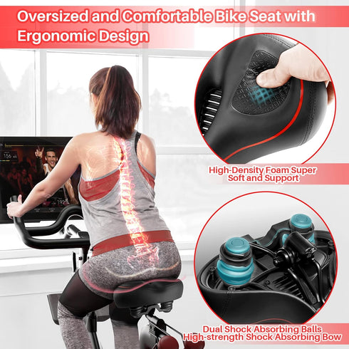 Oversized Bike Seat for Peloton Bike & Bike+, Wide Saddle Replacement for Exercise or Road Bikes