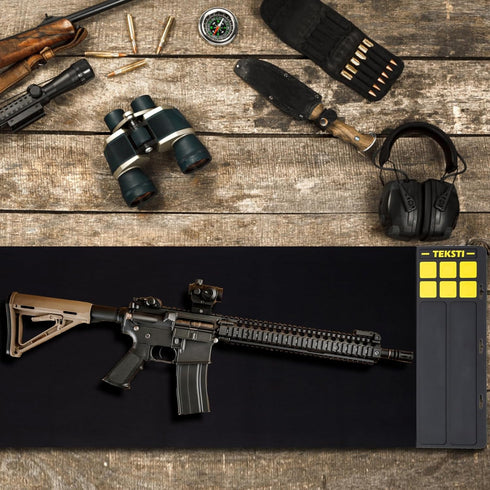 Teksti Compositional Gun Cleaning Mat - Large 49”x16” Workbench Mat with Magnetic Pad Organizer for Easy Storage