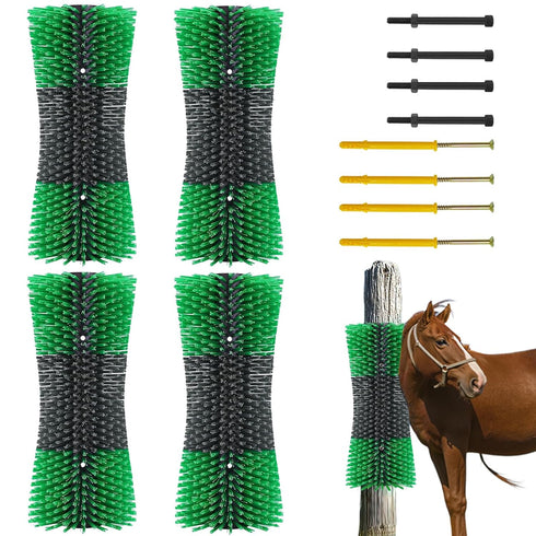 TrailBlaze 4Pcs Livestock Scratching Brush Kit - Extra Large Size, Upgraded Horse/Goat/Cow/Cattle Scratcher