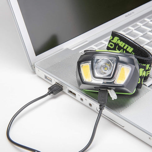 PowerSmith PHLR225D 2x250 Lumen Rechargeable LED Headlamp, Weatherproof Lithium-Ion Battery, Black