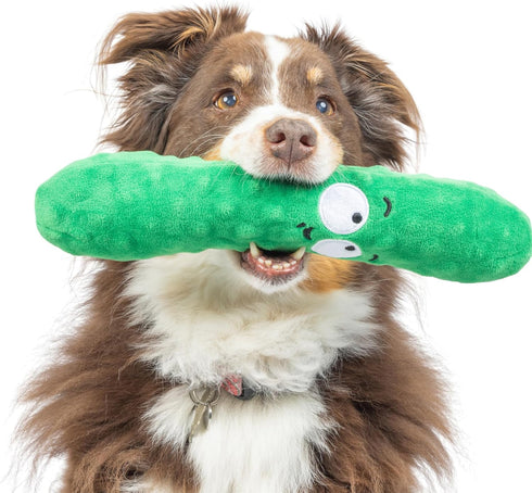 Huxley & Kent for Dogs | Dell Pickle (Large) | Funny Power Plush Dog Toy with Squeaker, Durable Gift