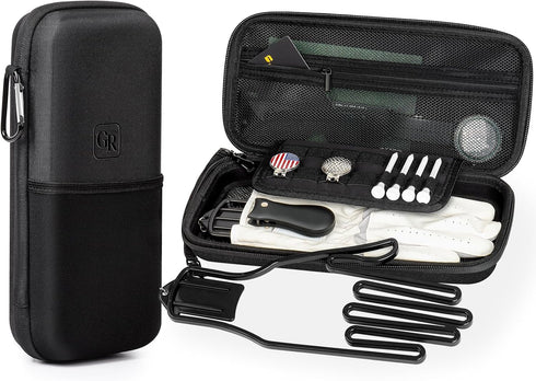Odor-Absorbing Golf Glove Holder Case - Fits Golf Club Bag with Glove Shaper and Storage for Accessories