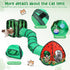 3-in-1 Tailtastic Watermelon Cat Play Tunnel with Pop-Up Cube & Triangle Cat Tent, Interactive Toy Ball & Foldable