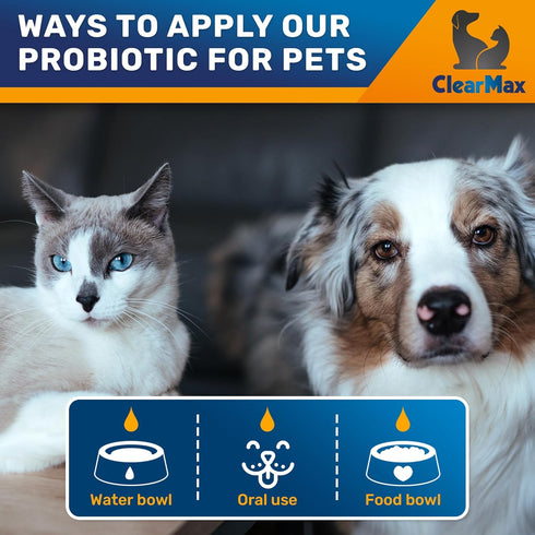 Liquid Probiotics for Dogs and Cats – 6 Billion CFU Pet Digestive Support – Dog Probiotics with Enzymes – Cat Probiotic