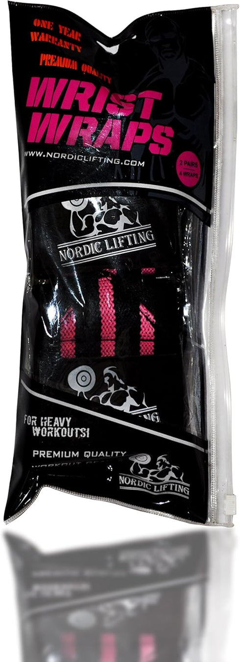 Nordic Lifting Wrist Wraps, 2 Pairs, Wrist Straps for Weightlifting, Powerlifting, CrossFit, Men & Women