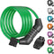 Titanker Bike Lock Cable, 4 Feet Basic Self Coiling Kids Bike Lock, Combination with Mounting Bracket (Green-8mm)