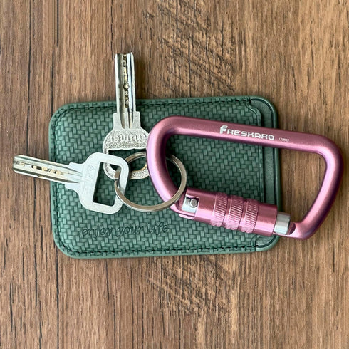 FresKaro 3inch Auto Locking Carabiner Clips, Heavy Duty Keychain Aluminum, Holds 2698lbs, Lightweight, 4 Colors