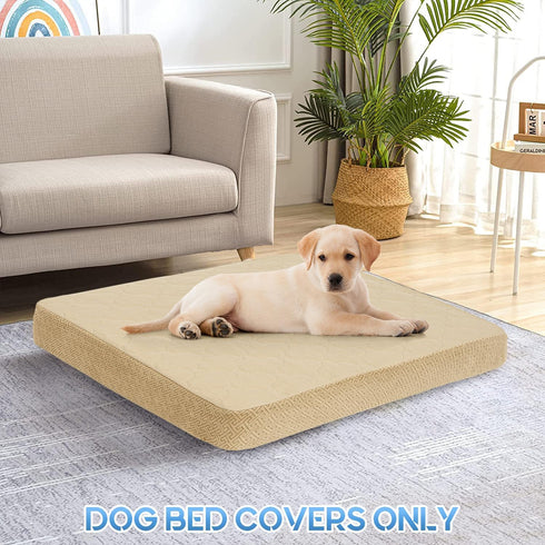 CHHKON Washable Dog Bed Covers, Waterproof Replacement Cover for Dog, Beige, 20x15x6 inch