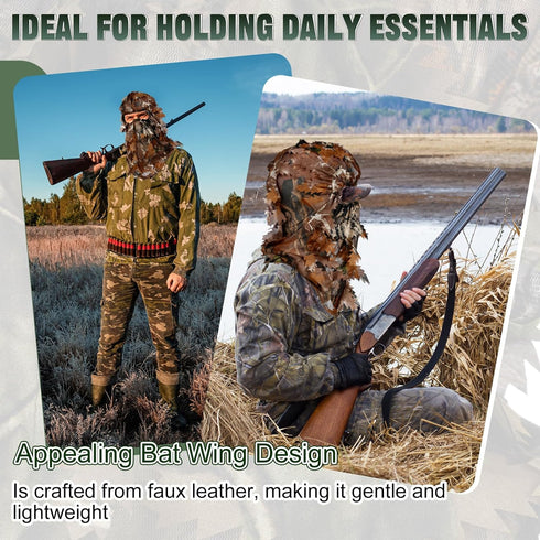 Geyoga Camouflage Leafy Face Mask Ghillie Hunting Gear, 3D Full Face Cover, Camo Balaclava
